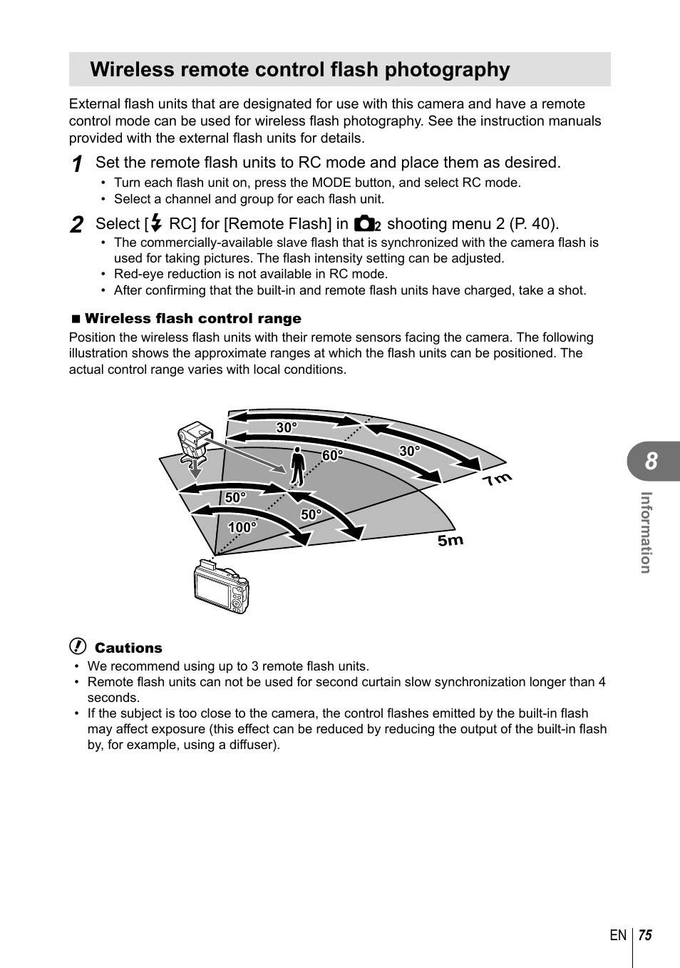 Wireless remote control flash photography | Olympus XZ-10 User Manual | Page 75 / 89