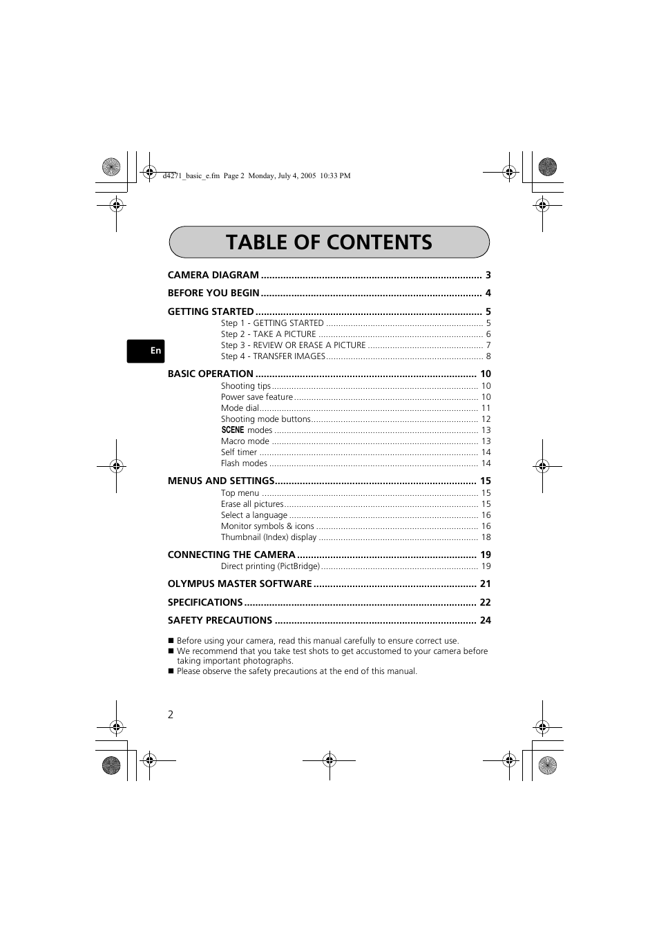 Olympus FE-120 User Manual | Page 2 / 116