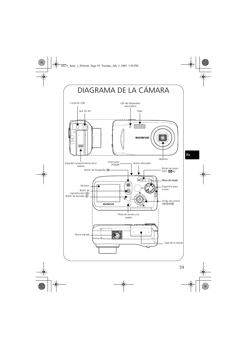 Diagrama de la cámara | Olympus FE-120 User Manual | Page 59 / 116