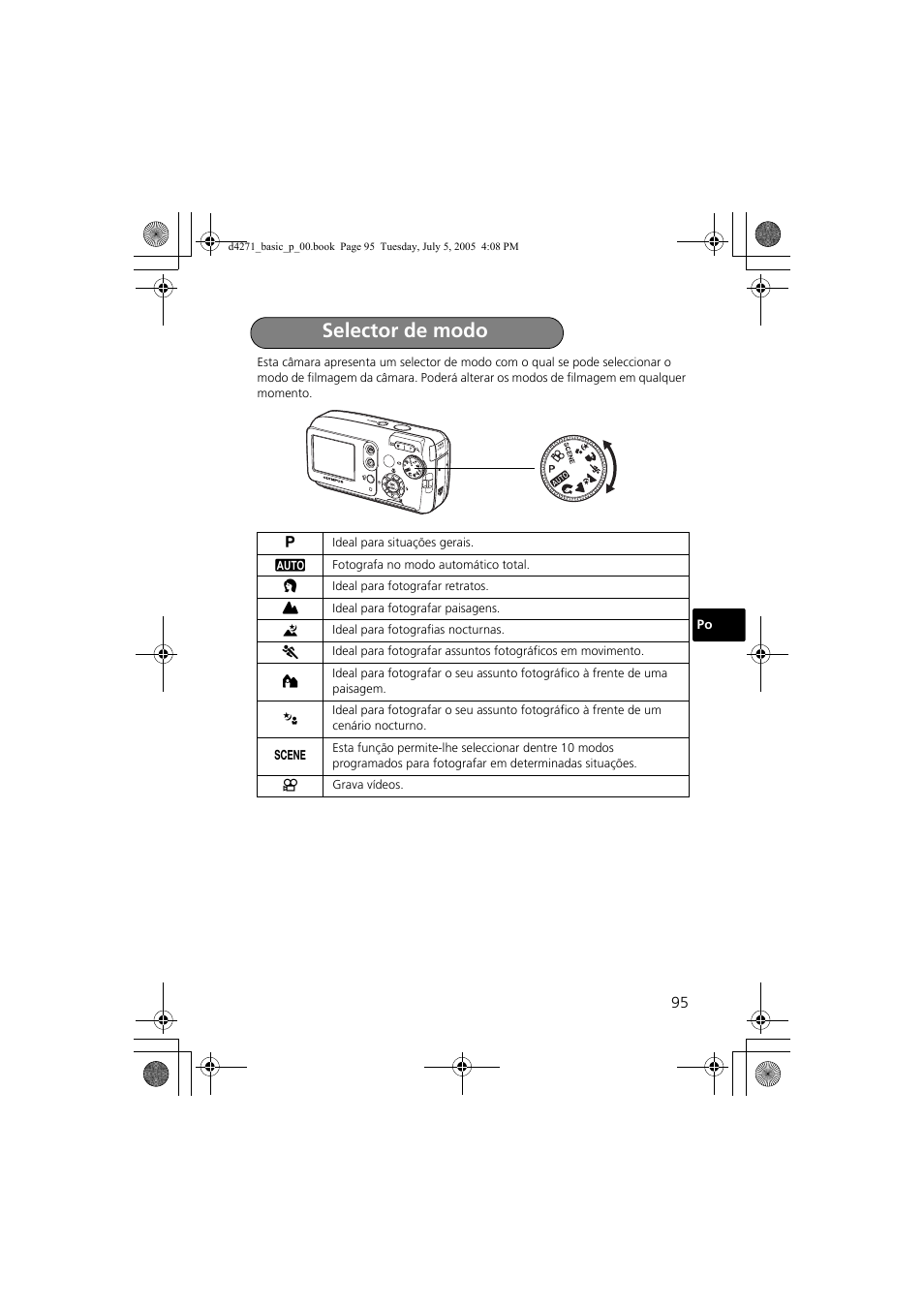 Selector de modo | Olympus FE-120 User Manual | Page 95 / 116