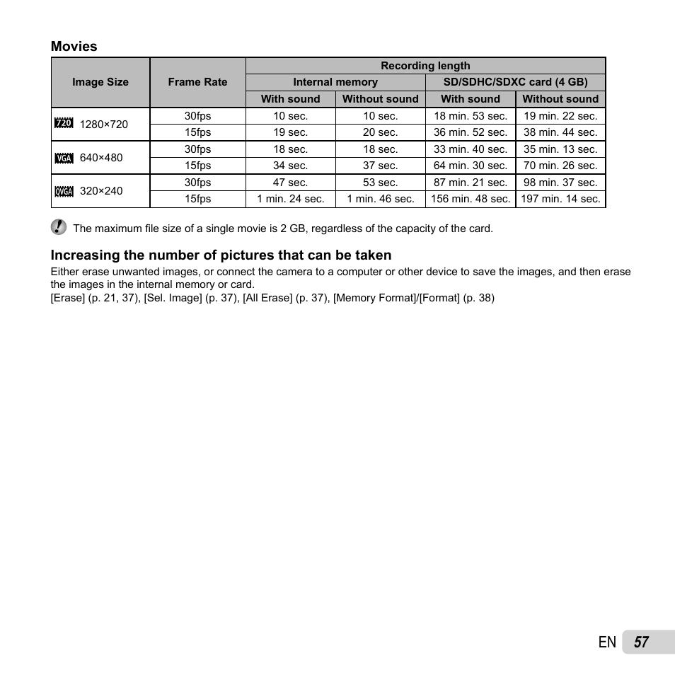 57 en | Olympus VG-170 User Manual | Page 57 / 71