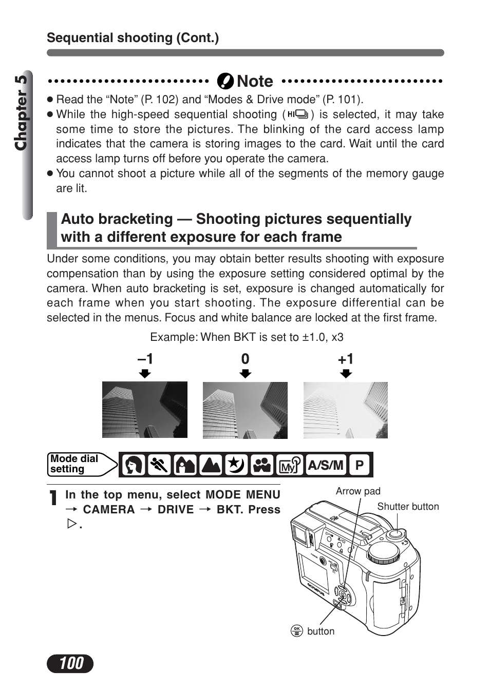 Exposure for each frame, Chapter 5 | Olympus C-730 Ultra Zoom User Manual | Page 101 / 266