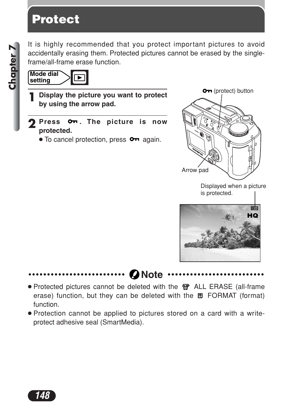 Protect, Chapter 7 | Olympus C-730 Ultra Zoom User Manual | Page 149 / 266