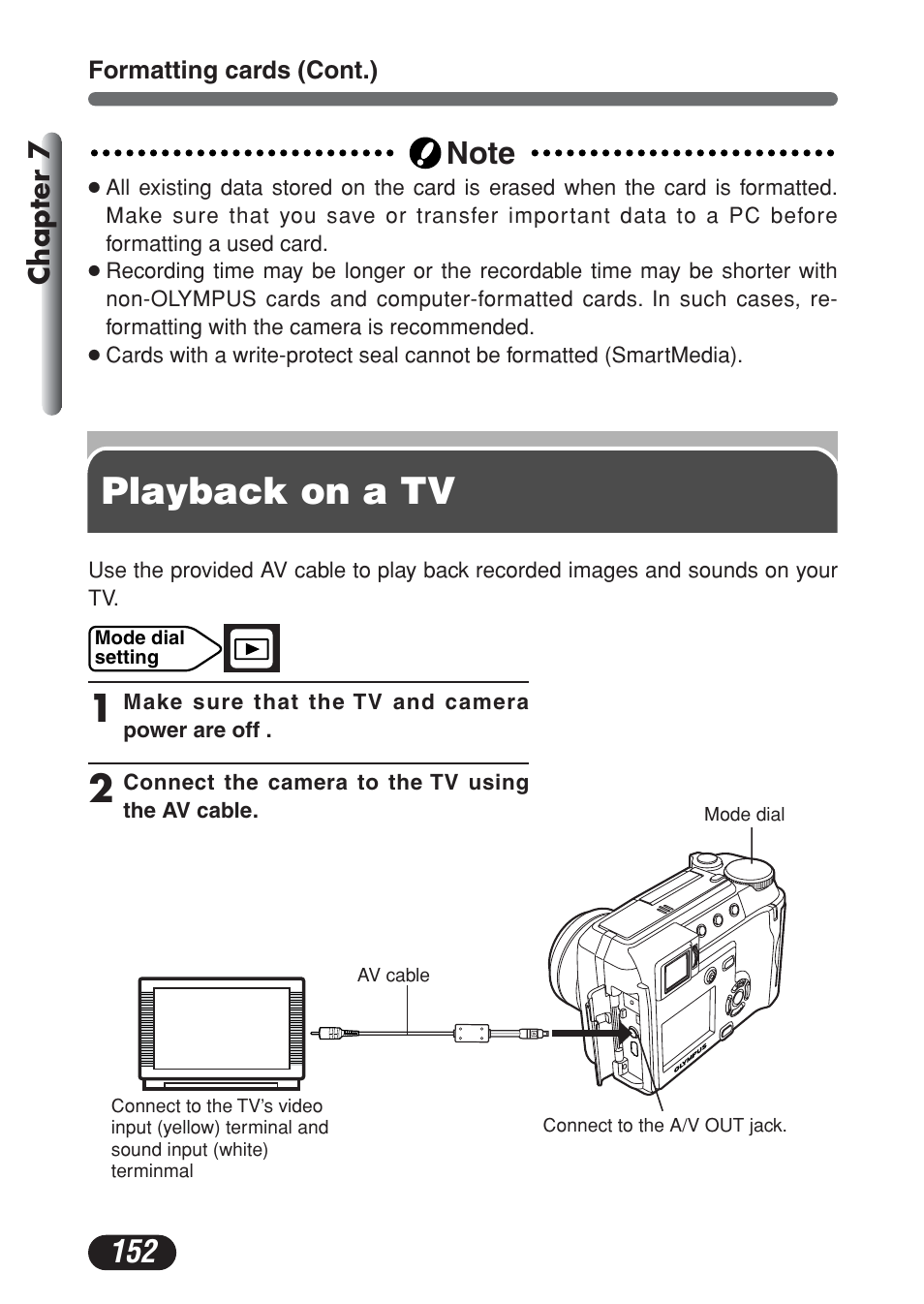 Playback on a tv | Olympus C-730 Ultra Zoom User Manual | Page 153 / 266