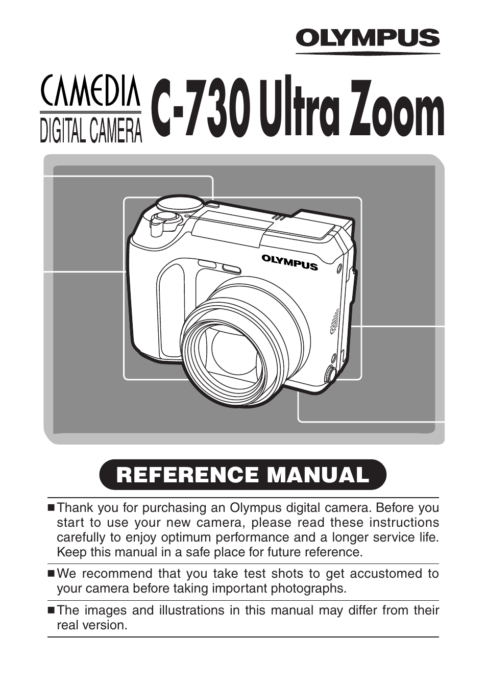 Camera operation manual, C-730 ultra zoom | Olympus C-730 Ultra Zoom User Manual | Page 2 / 266