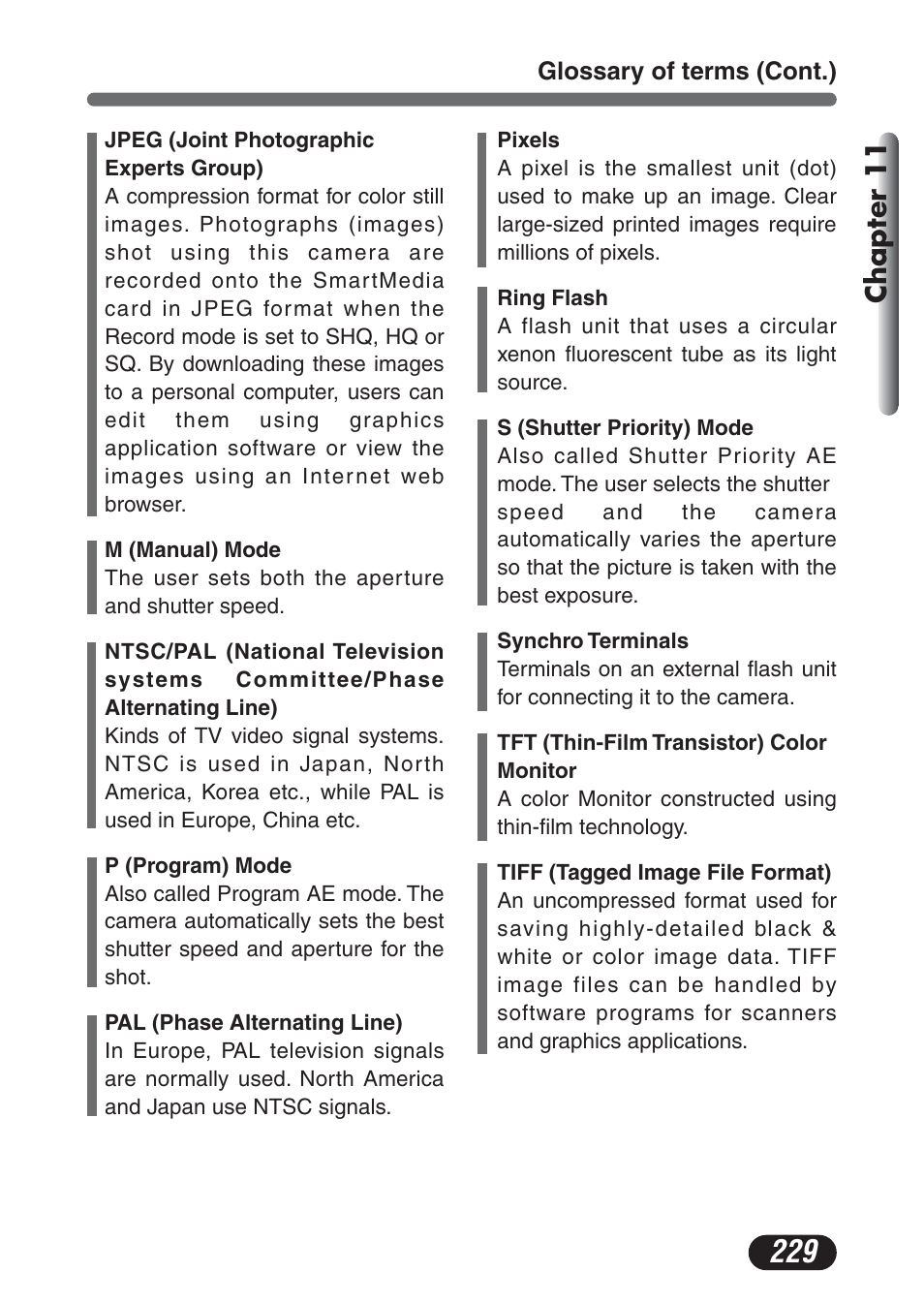 Chapter 11 | Olympus C-730 Ultra Zoom User Manual | Page 230 / 266