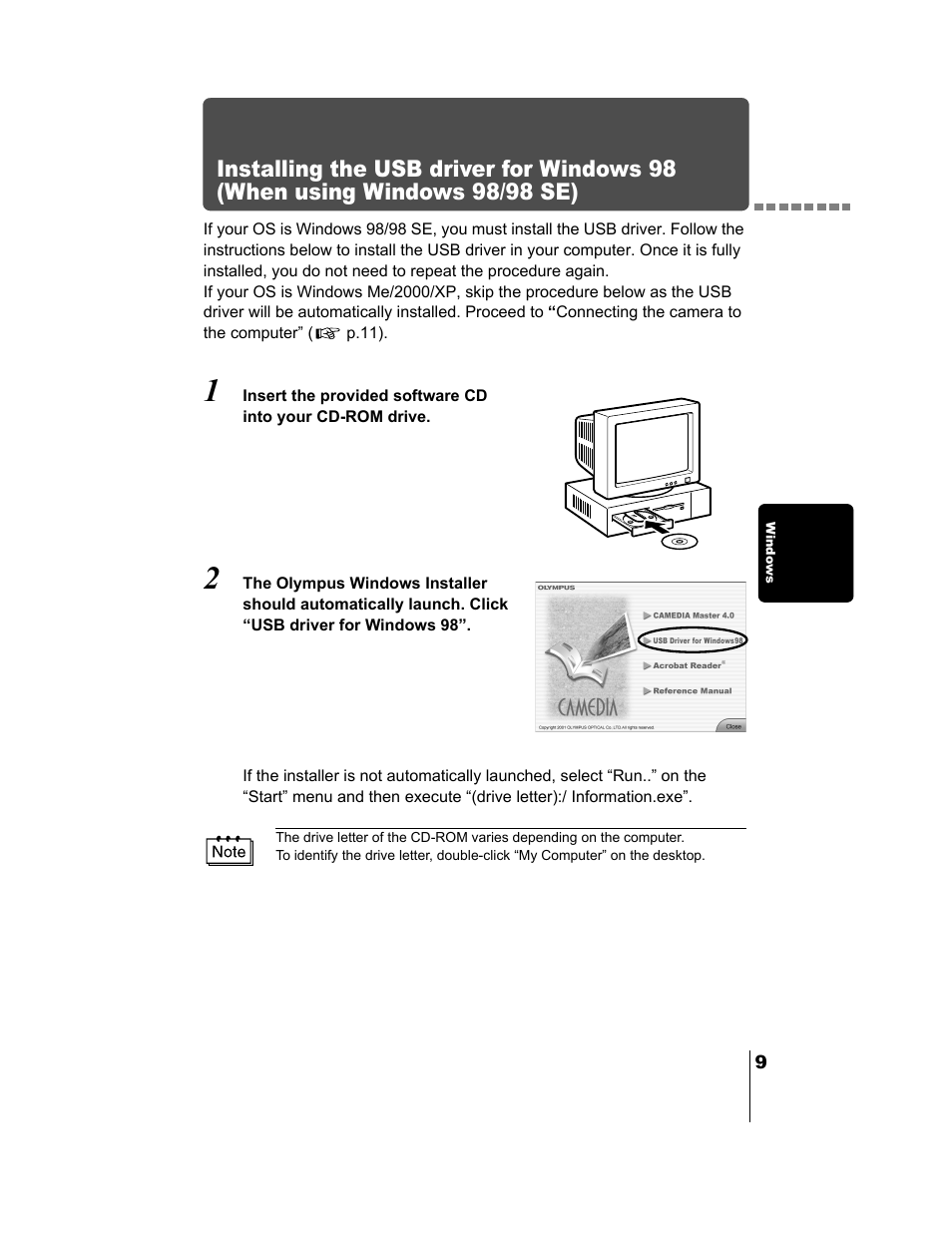 98 (p.9), P.9) | Olympus C-730 Ultra Zoom User Manual | Page 243 / 266