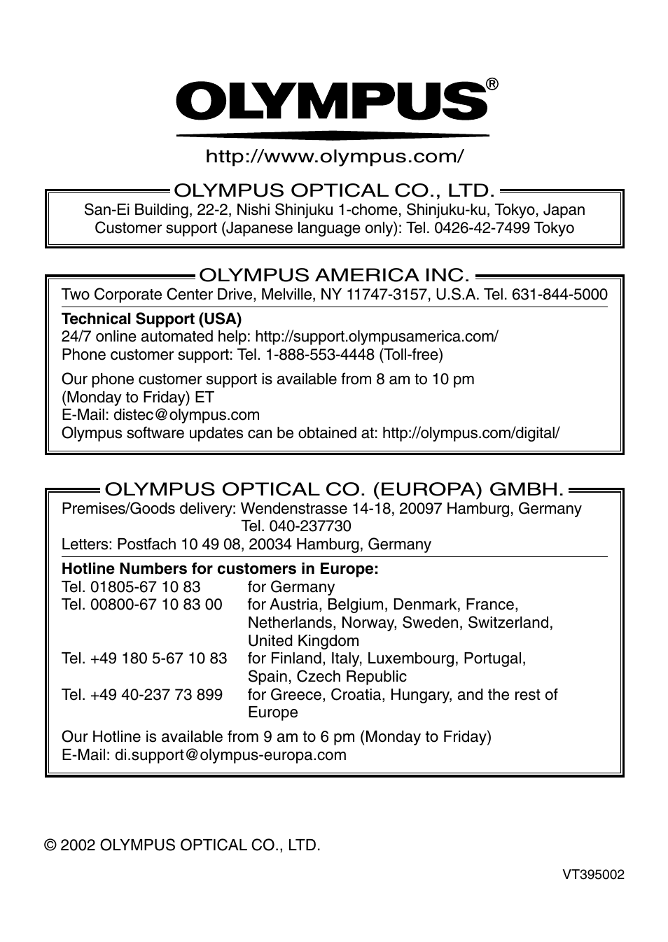 Technical support | Olympus C-730 Ultra Zoom User Manual | Page 266 / 266