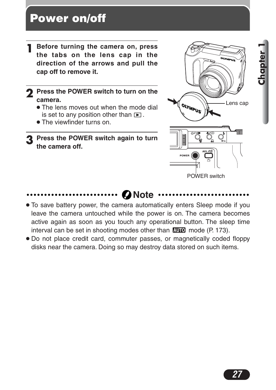 Power on/off | Olympus C-730 Ultra Zoom User Manual | Page 28 / 266