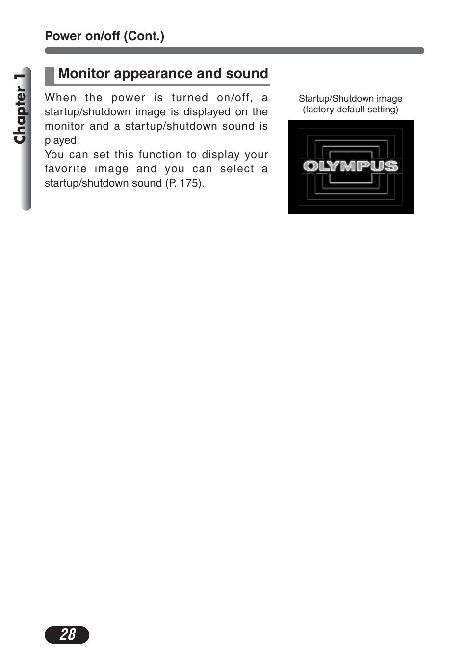 Monitor appearance and sound | Olympus C-730 Ultra Zoom User Manual | Page 29 / 266