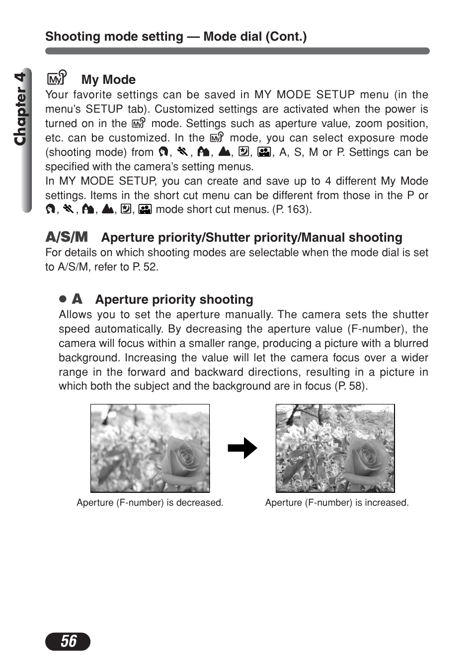 Chapter 4, A/s/m | Olympus C-730 Ultra Zoom User Manual | Page 57 / 266