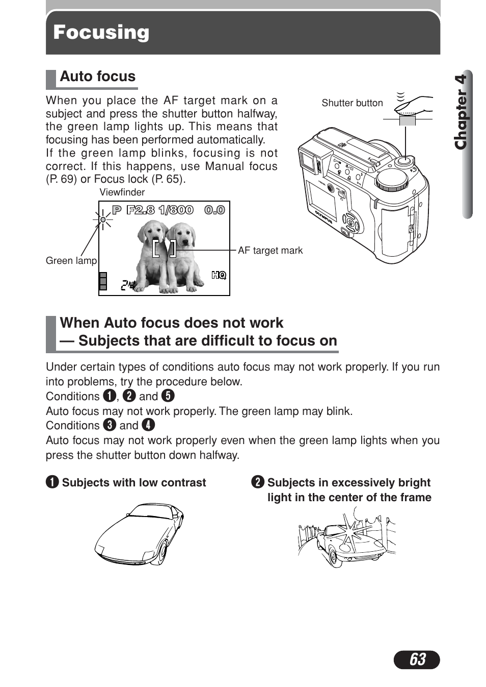 Focusing, Focus on | Olympus C-730 Ultra Zoom User Manual | Page 64 / 266