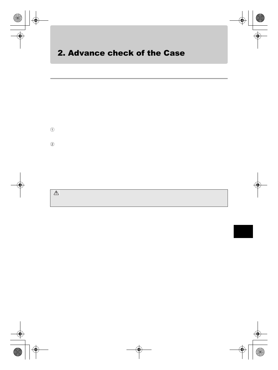 Advance check of the case, Advance check before use | Olympus PT-EP08 User Manual | Page 35 / 172