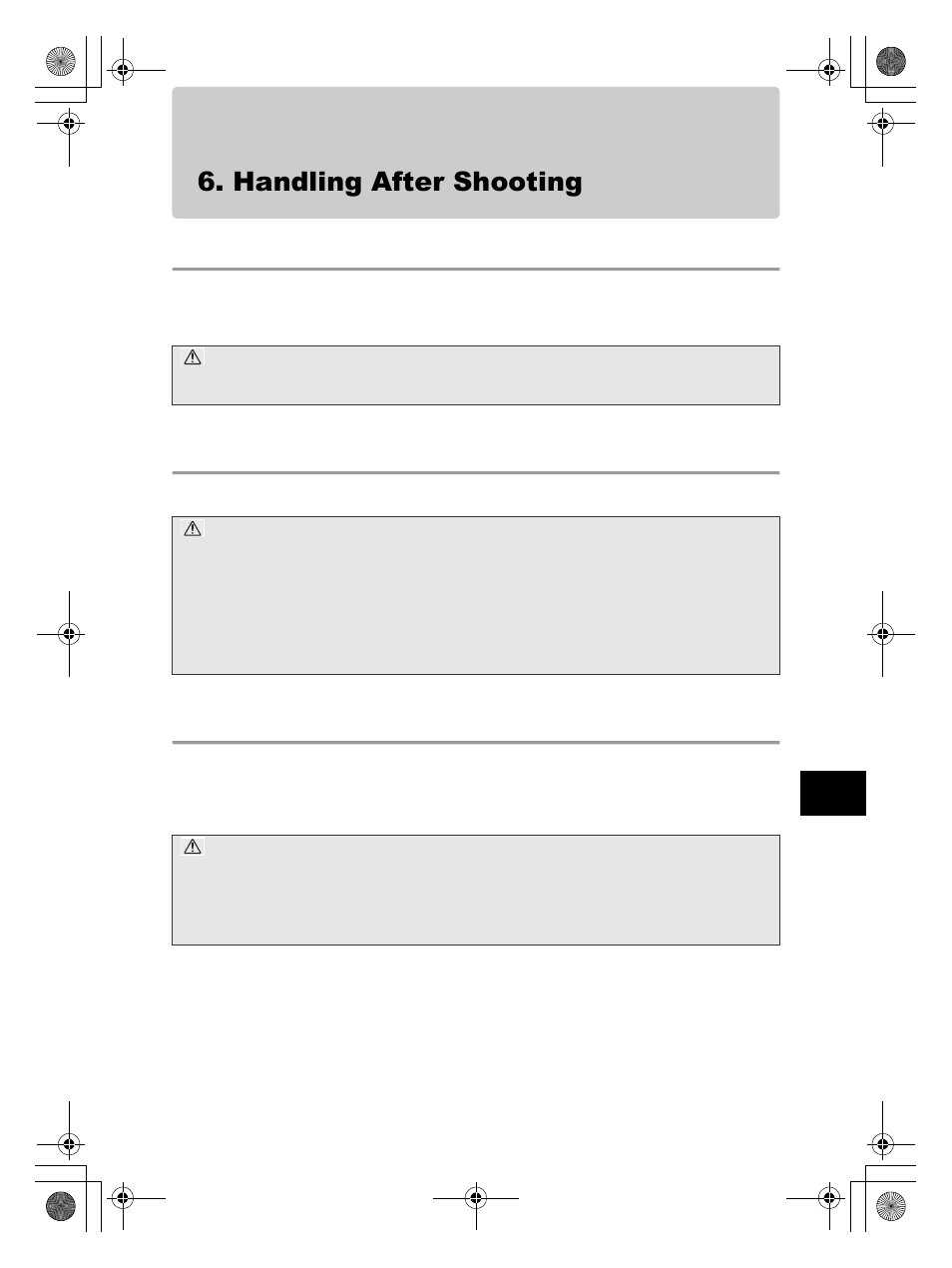 Handling after shooting, Wipe off any waterdrops, Unload the digital camera | Wash the case with pure water | Olympus PT-EP08 User Manual | Page 43 / 172