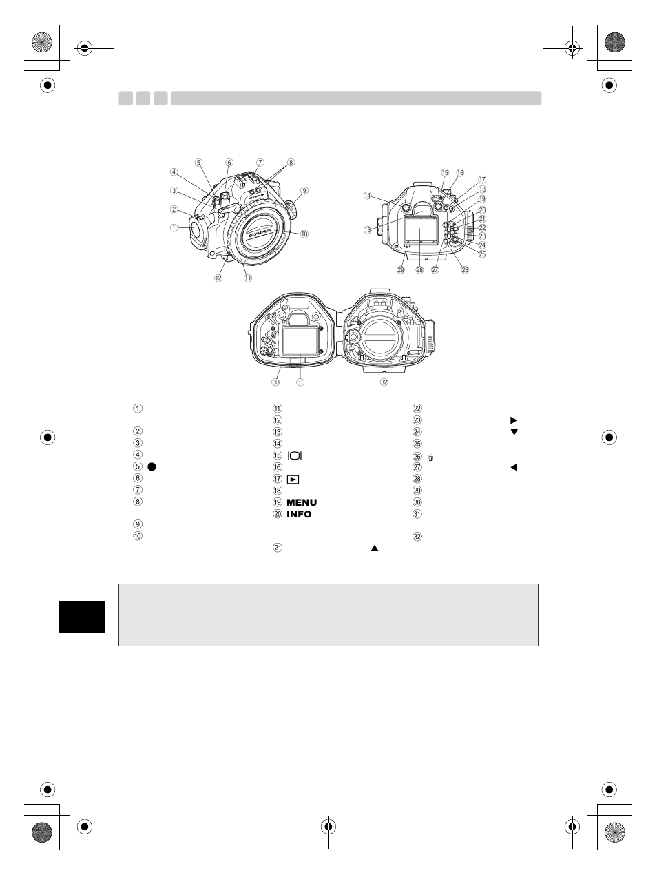 Bezeichnung der teile | Olympus PT-EP08 User Manual | Page 80 / 172