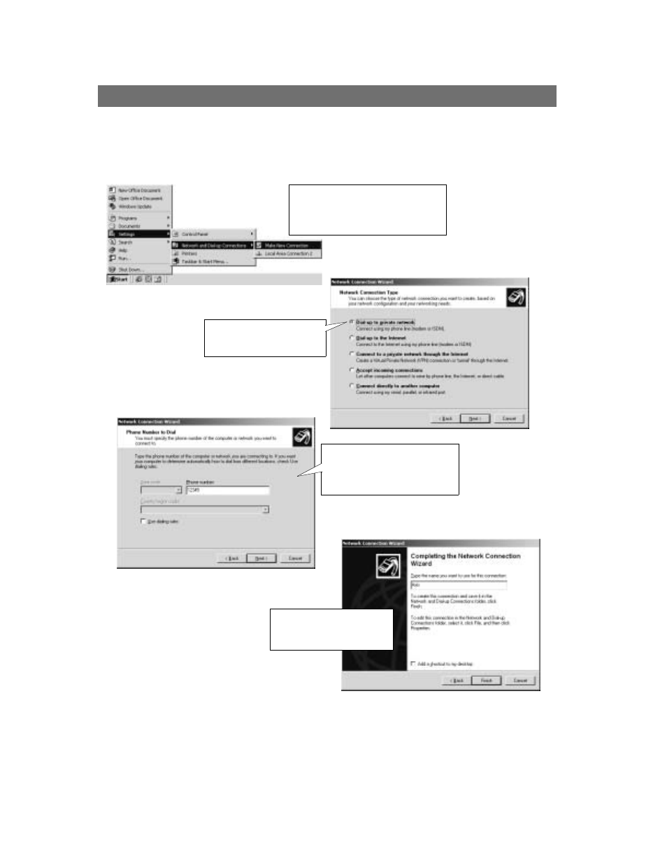 Creating a dial-up networking connection, Installing the axis 2460 network dvr | Axis Communications 2460 User Manual | Page 16 / 72