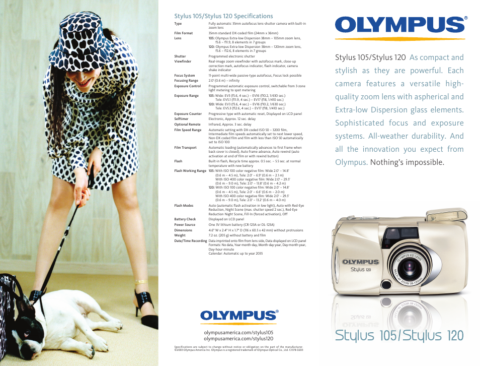 Olympus Stylus 120 User Manual | 2 pages