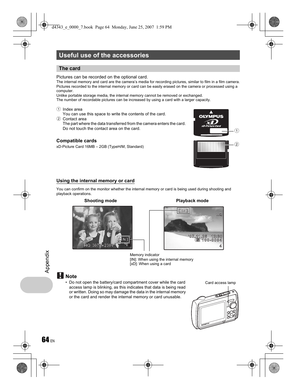 Useful use of the accessories | Olympus Stylus 790 SW User Manual | Page 64 / 84