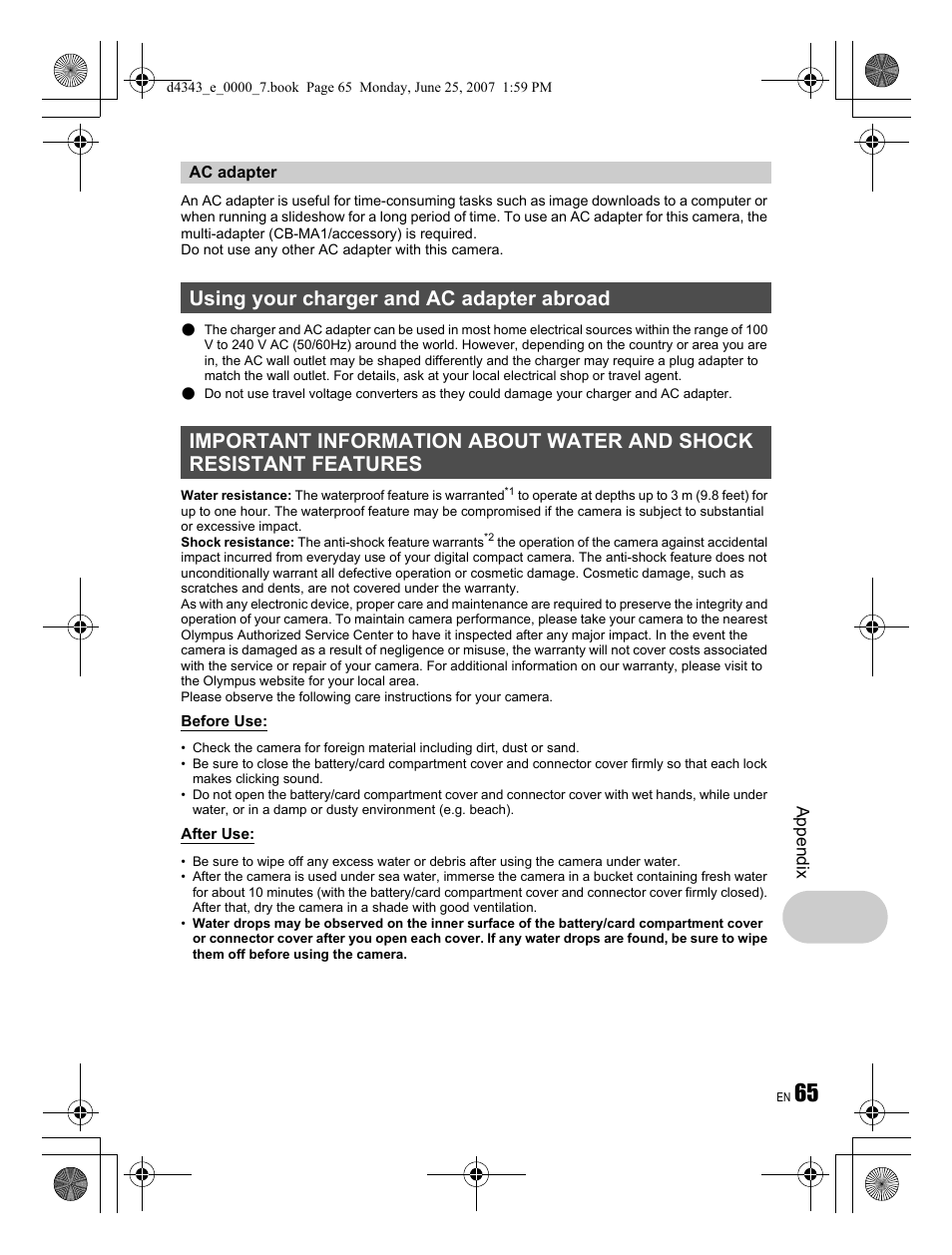 Olympus Stylus 790 SW User Manual | Page 65 / 84