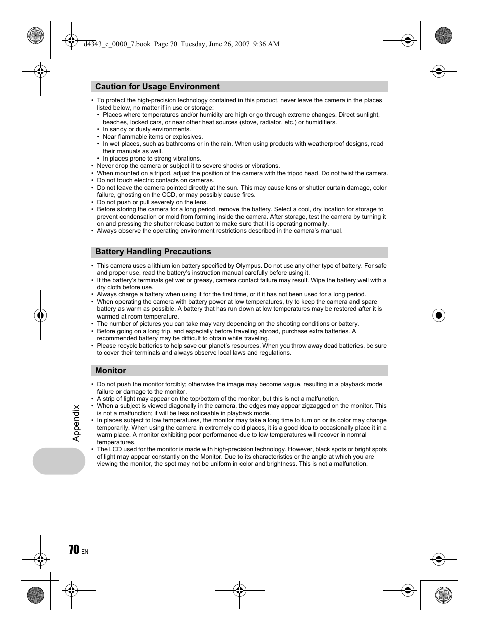 App endi x | Olympus Stylus 790 SW User Manual | Page 70 / 84