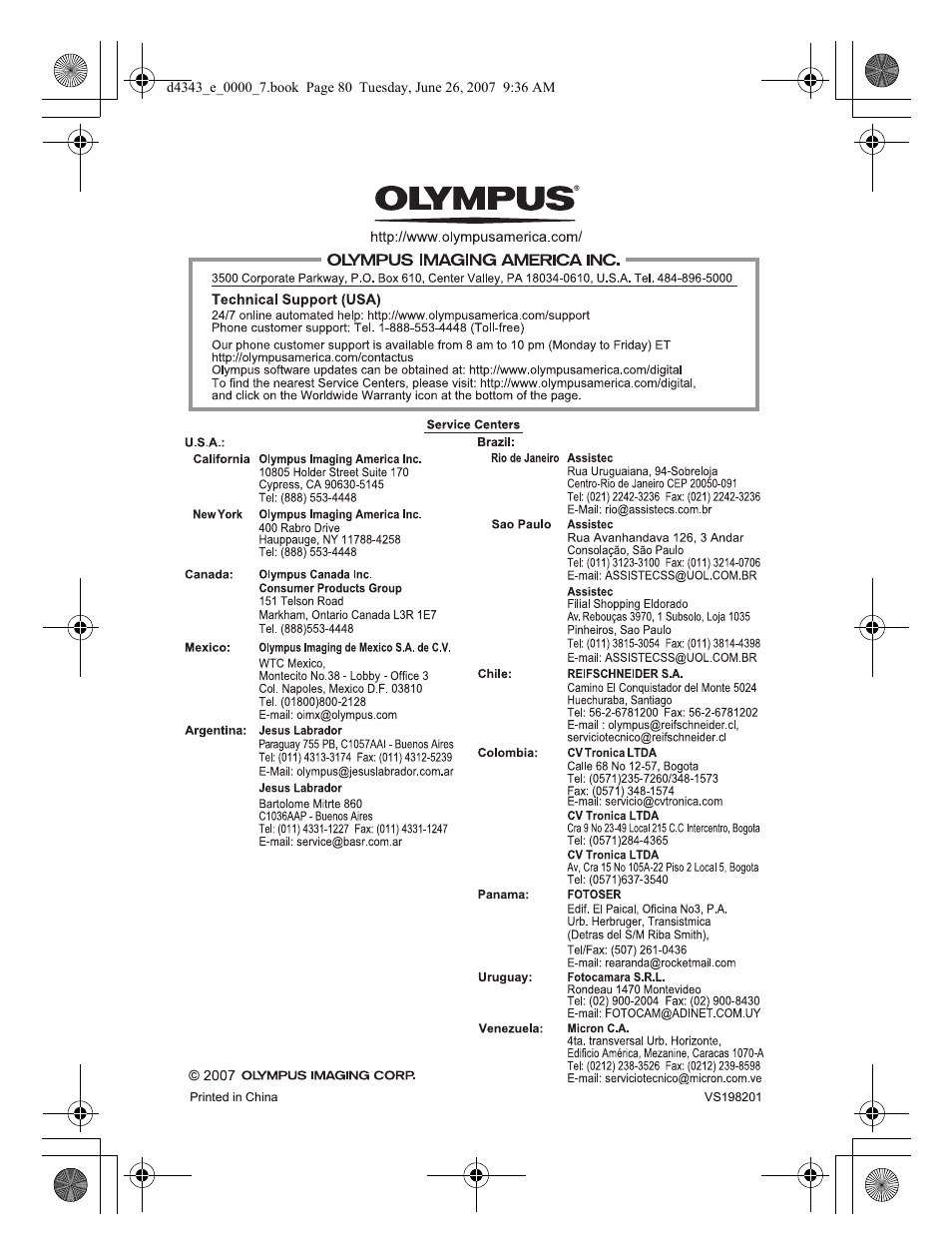 Olympus Stylus 790 SW User Manual | Page 84 / 84