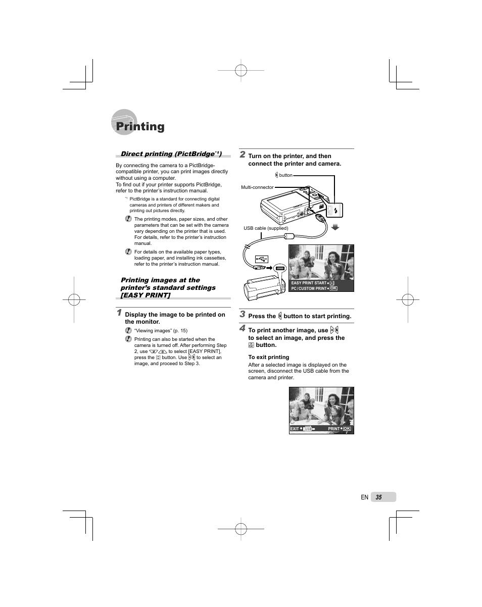Printing | Olympus FE-5000 User Manual | Page 35 / 62