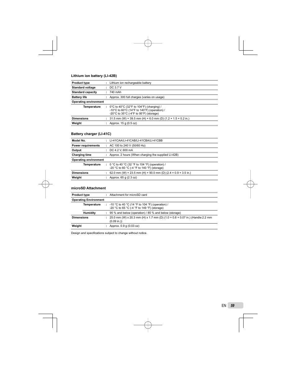 Olympus FE-5000 User Manual | Page 59 / 62