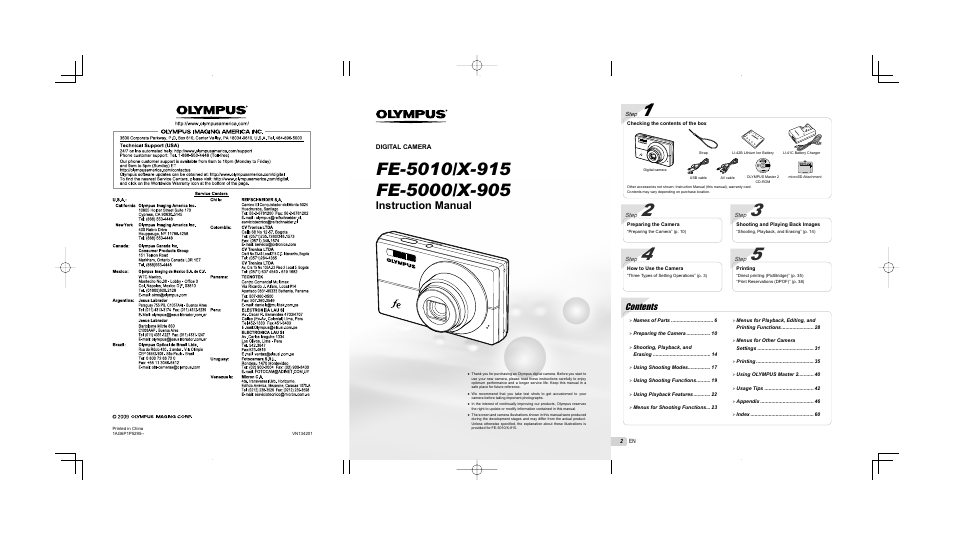 Olympus FE-5000 User Manual | Page 62 / 62