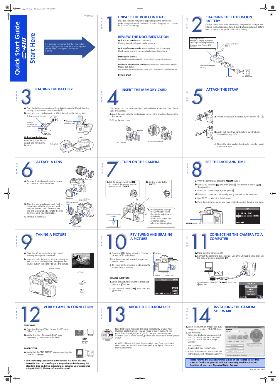 Olympus EVOLT E-410 User Manual | 2 pages