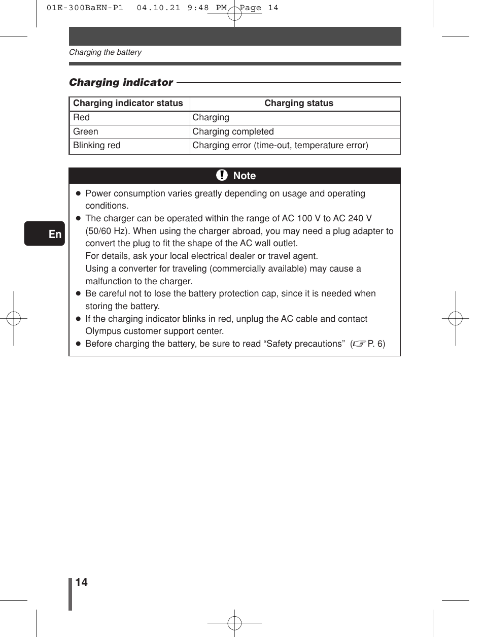 14 en | Olympus EVOLT E-300 User Manual | Page 14 / 34