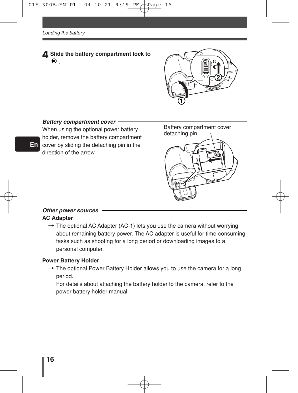 16 en | Olympus EVOLT E-300 User Manual | Page 16 / 34