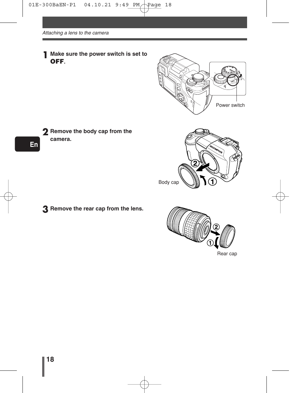 Olympus EVOLT E-300 User Manual | Page 18 / 34