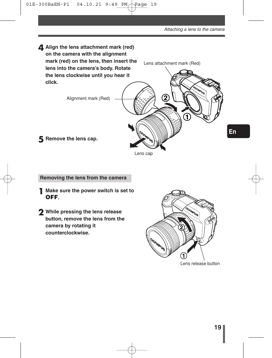 Olympus EVOLT E-300 User Manual | Page 19 / 34