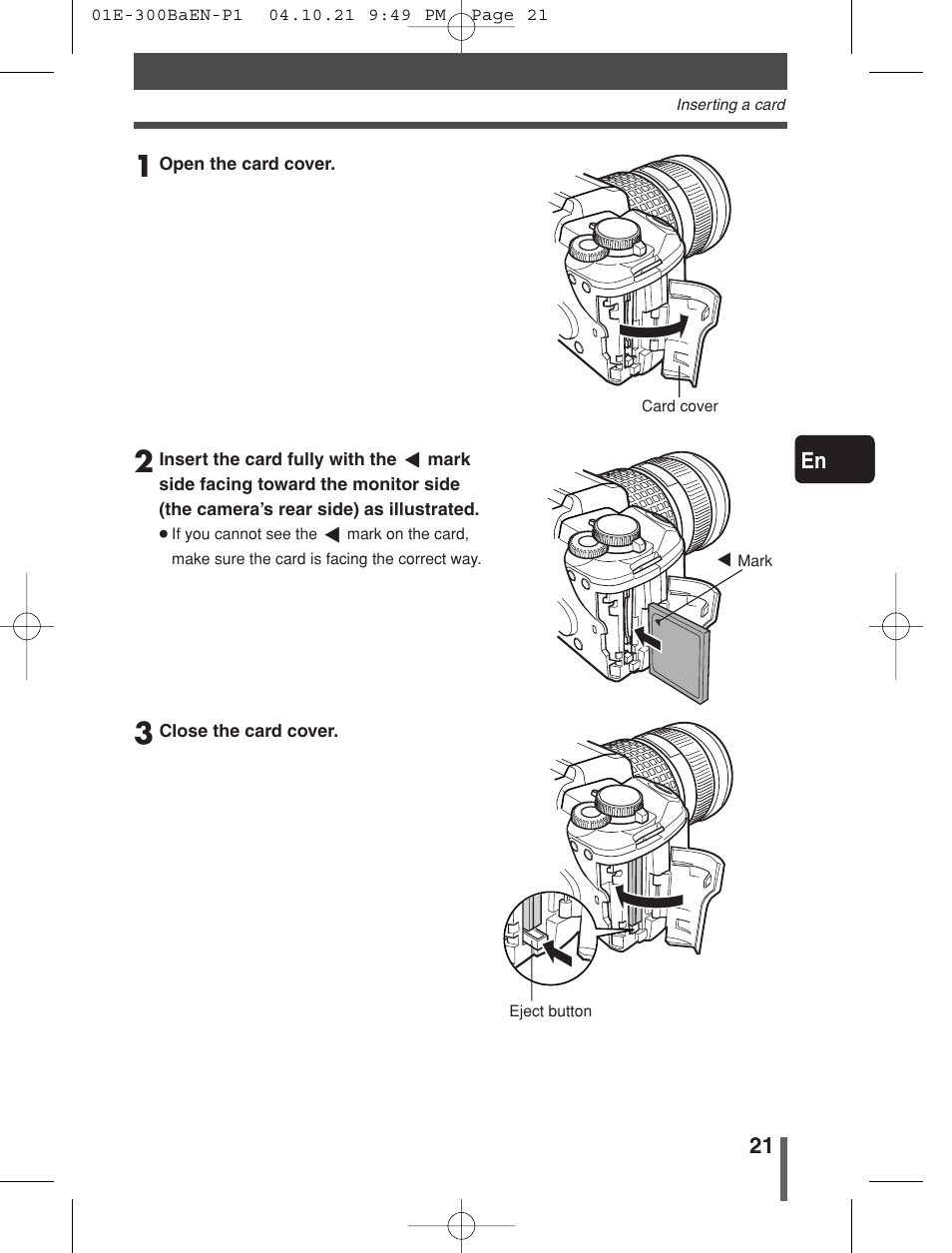 Olympus EVOLT E-300 User Manual | Page 21 / 34