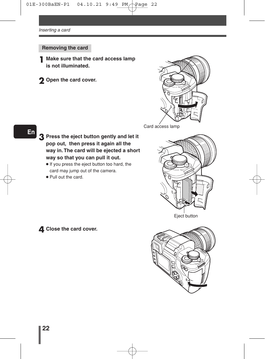 Olympus EVOLT E-300 User Manual | Page 22 / 34