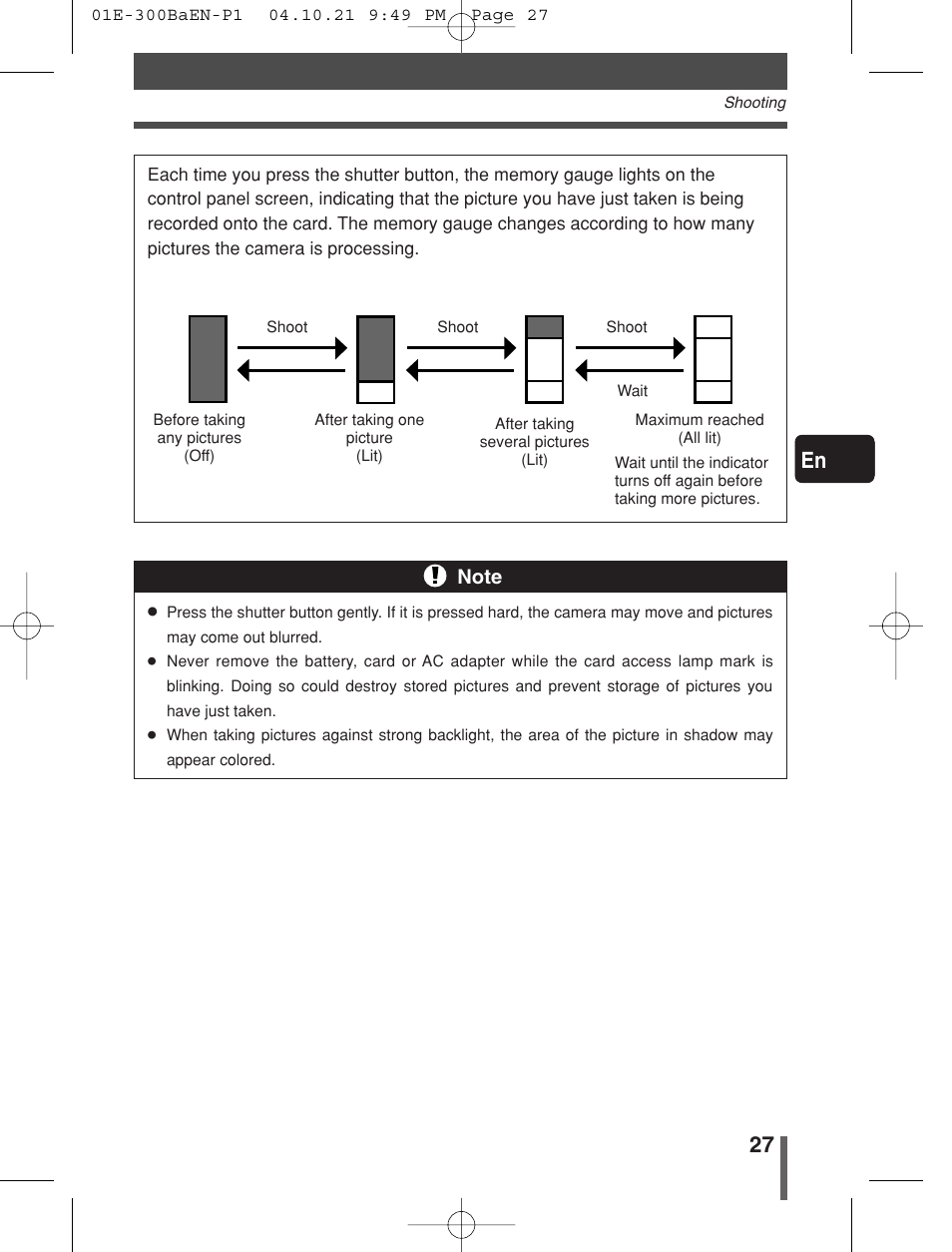 Olympus EVOLT E-300 User Manual | Page 27 / 34