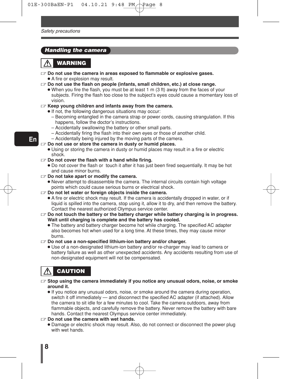 Olympus EVOLT E-300 User Manual | Page 8 / 34