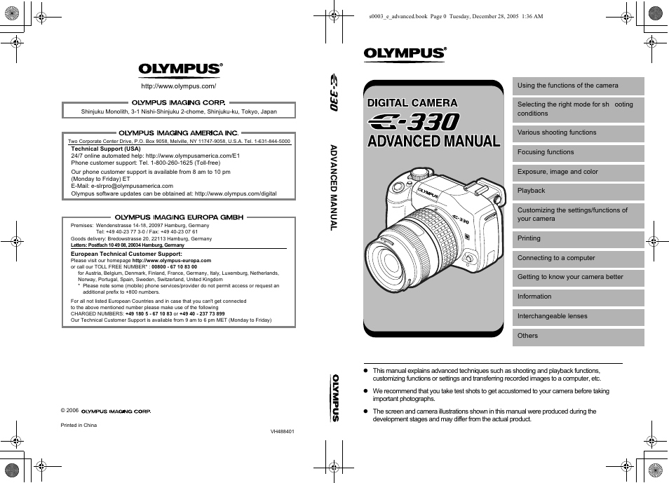 Olympus EVOLT E-330 User Manual | 196 pages