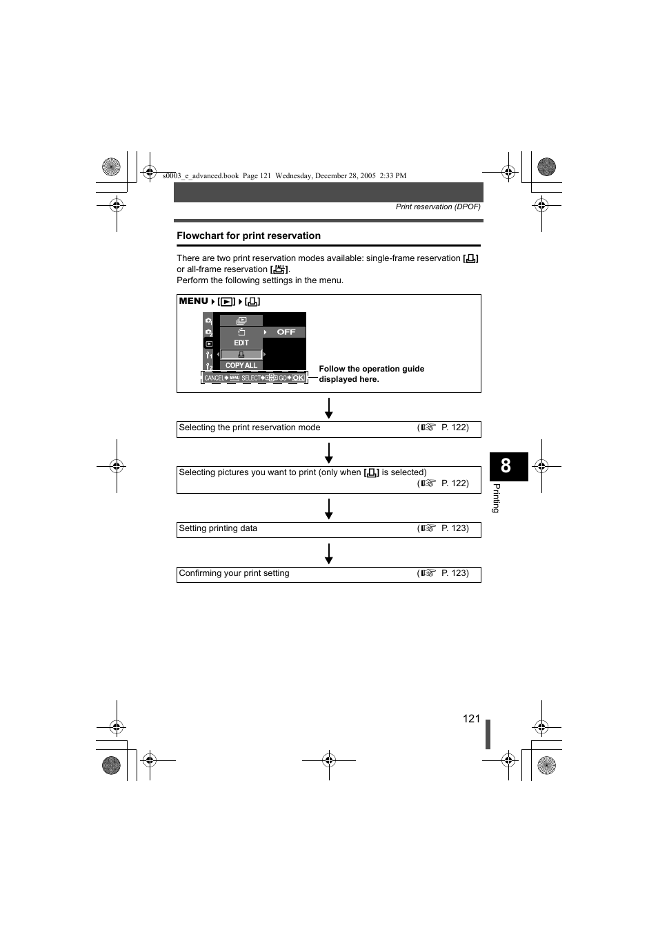 Flowchart for print reservation | Olympus EVOLT E-330 User Manual | Page 121 / 196