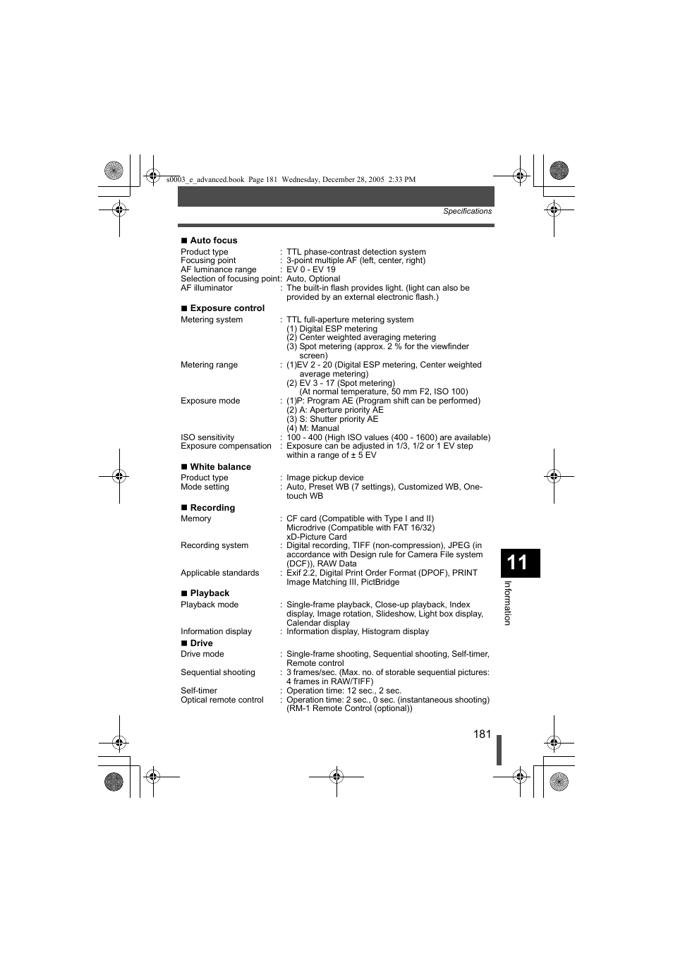 Olympus EVOLT E-330 User Manual | Page 181 / 196