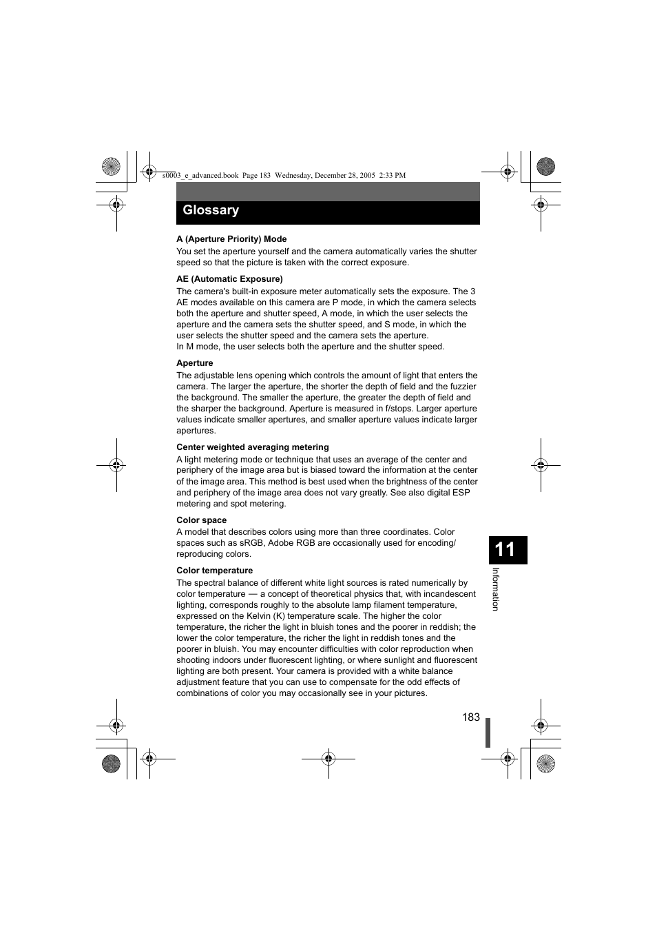 Glossary | Olympus EVOLT E-330 User Manual | Page 183 / 196
