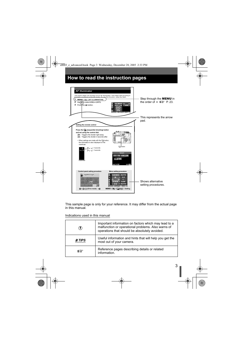 How to read the instruction pages | Olympus EVOLT E-330 User Manual | Page 3 / 196