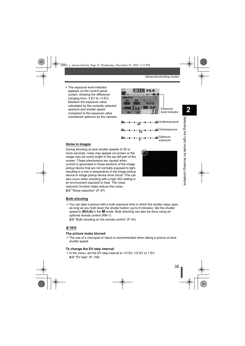 G“bulb shooting” (p. 35) | Olympus EVOLT E-330 User Manual | Page 35 / 196