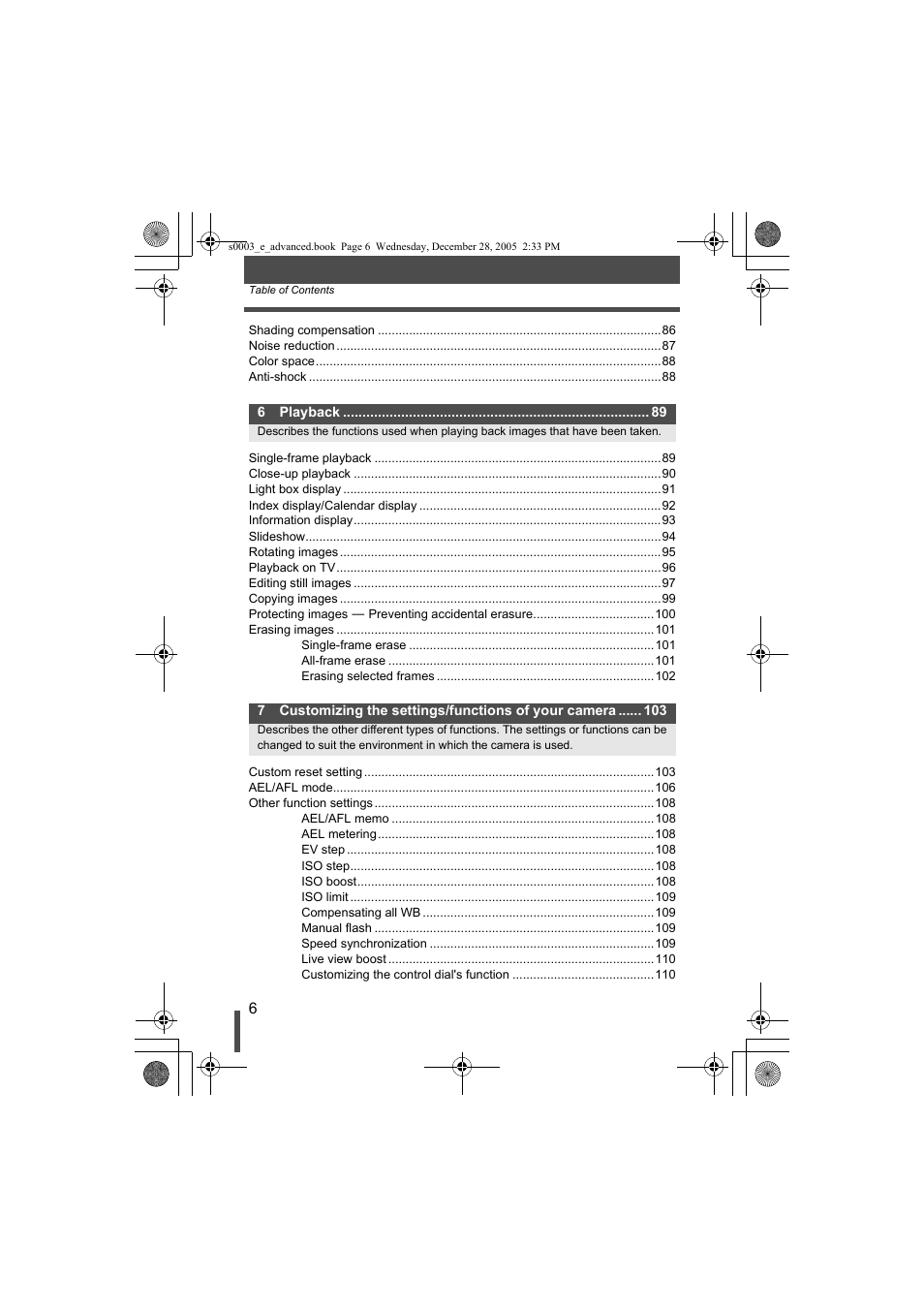 Olympus EVOLT E-330 User Manual | Page 6 / 196