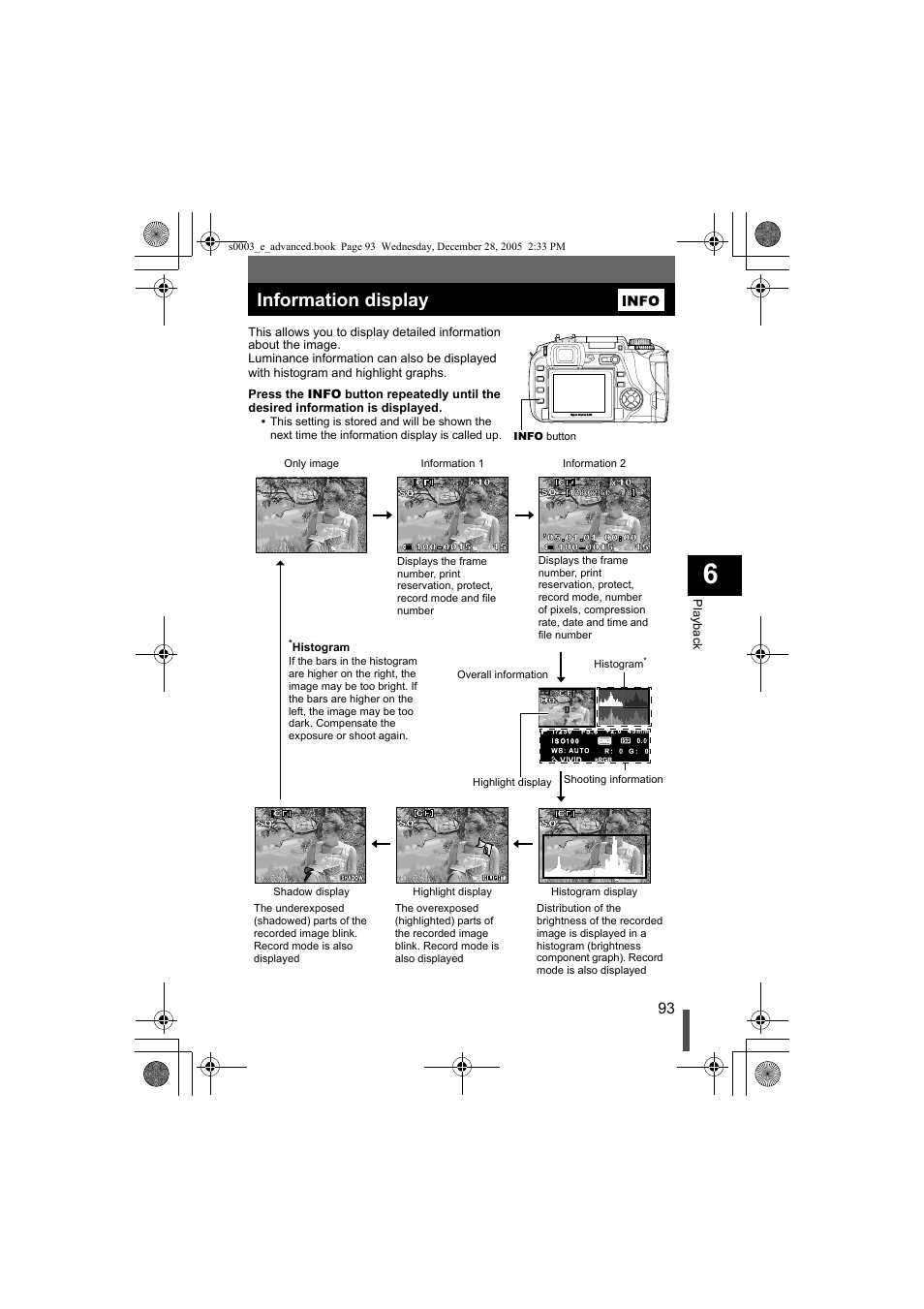 Information display | Olympus EVOLT E-330 User Manual | Page 93 / 196