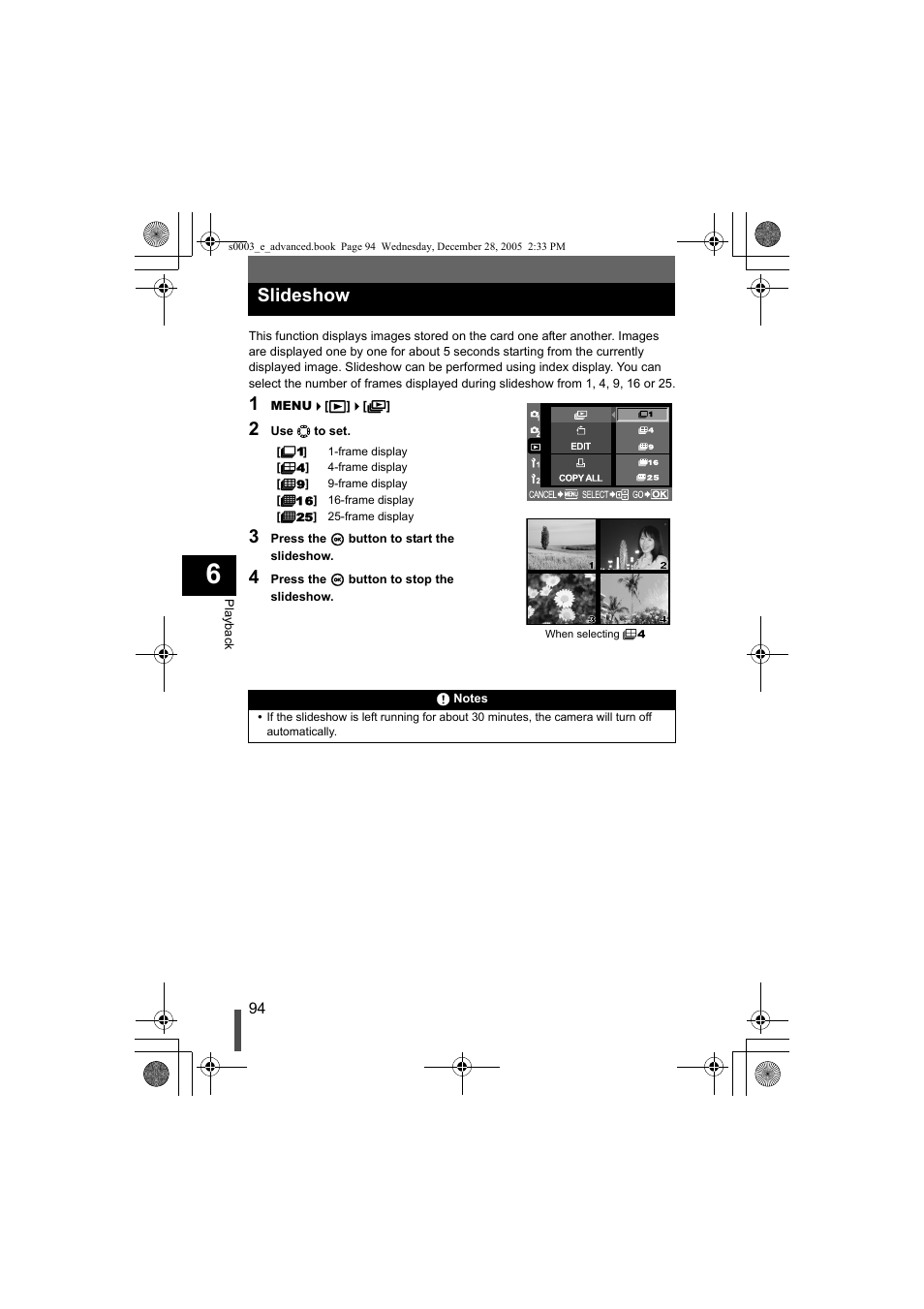 Slideshow | Olympus EVOLT E-330 User Manual | Page 94 / 196