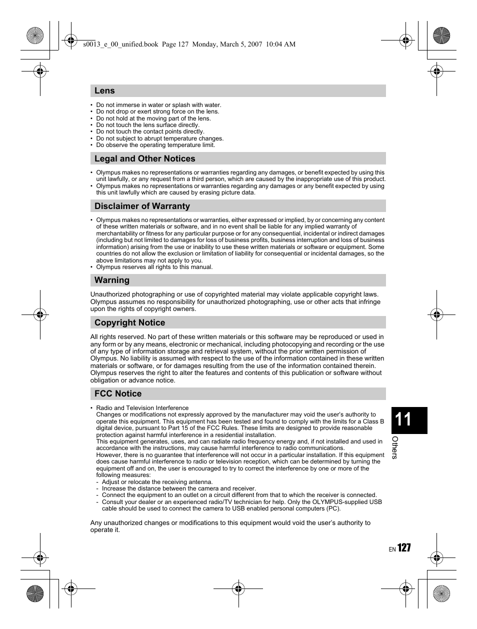 Olympus EVOLT E-410 User Manual | Page 127 / 132