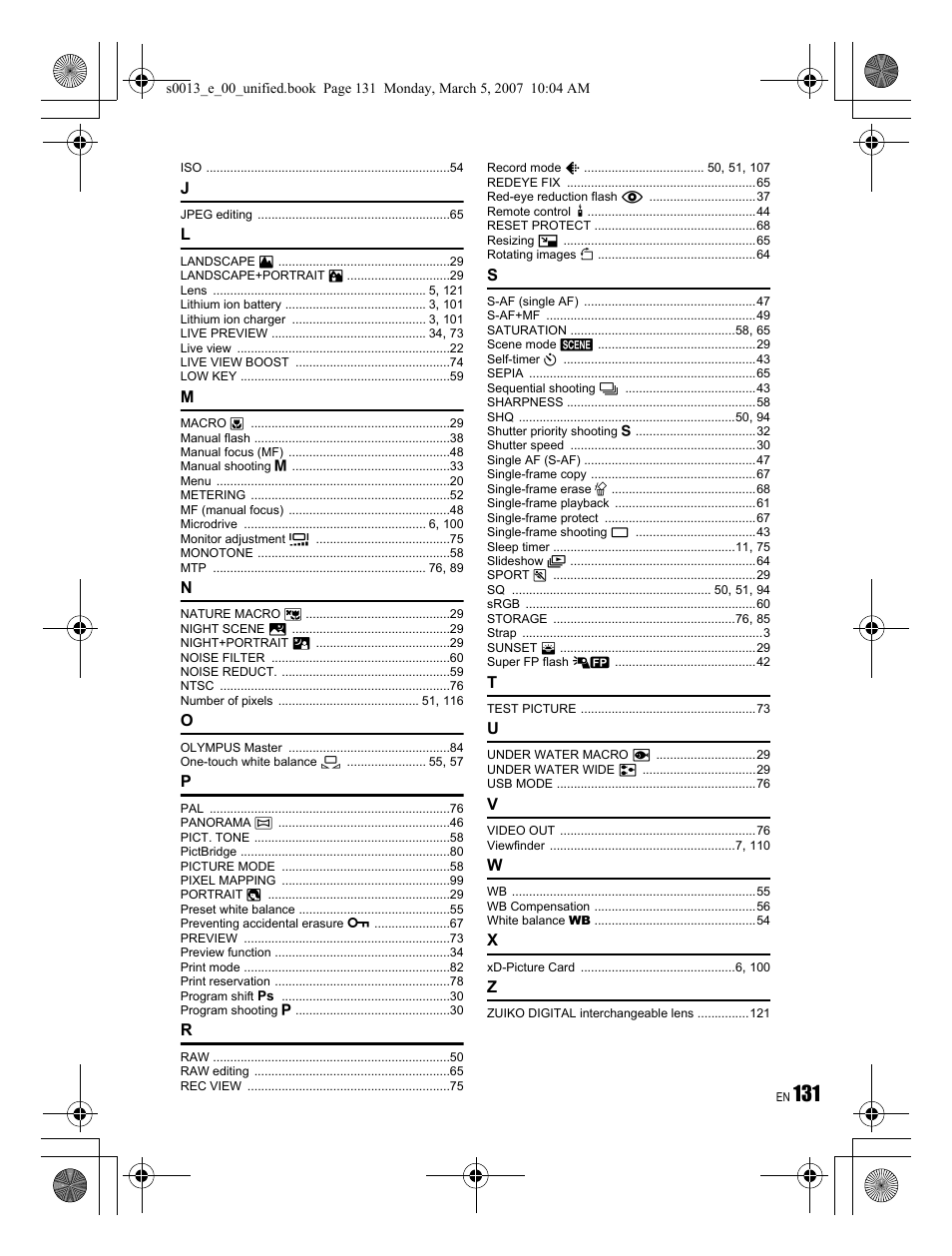 Olympus EVOLT E-410 User Manual | Page 131 / 132
