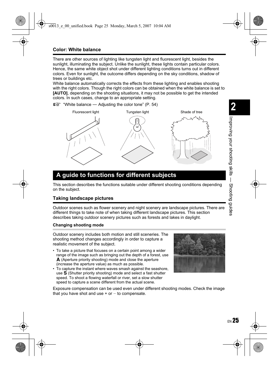 A guide to functions for different subjects | Olympus EVOLT E-410 User Manual | Page 25 / 132