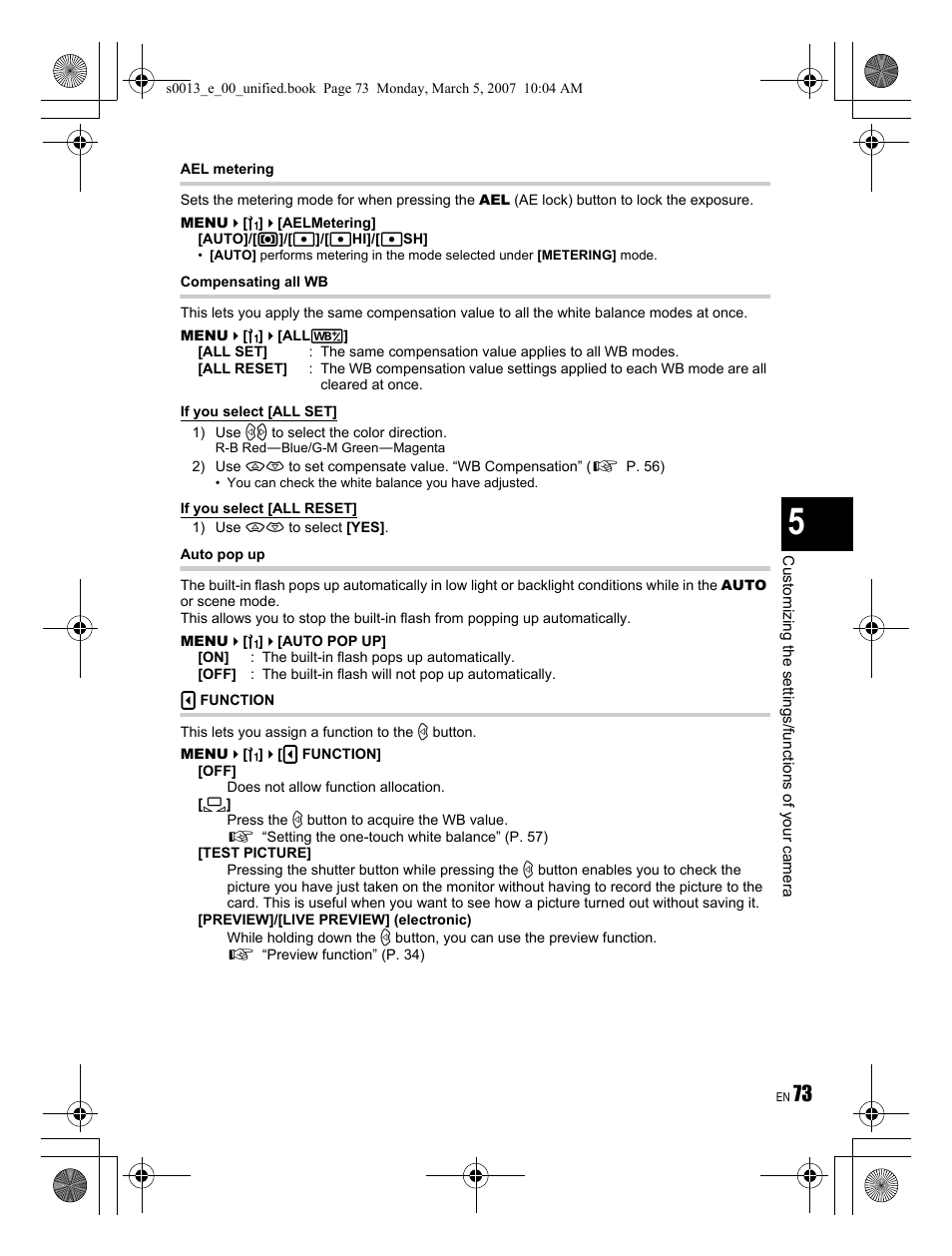Olympus EVOLT E-410 User Manual | Page 73 / 132